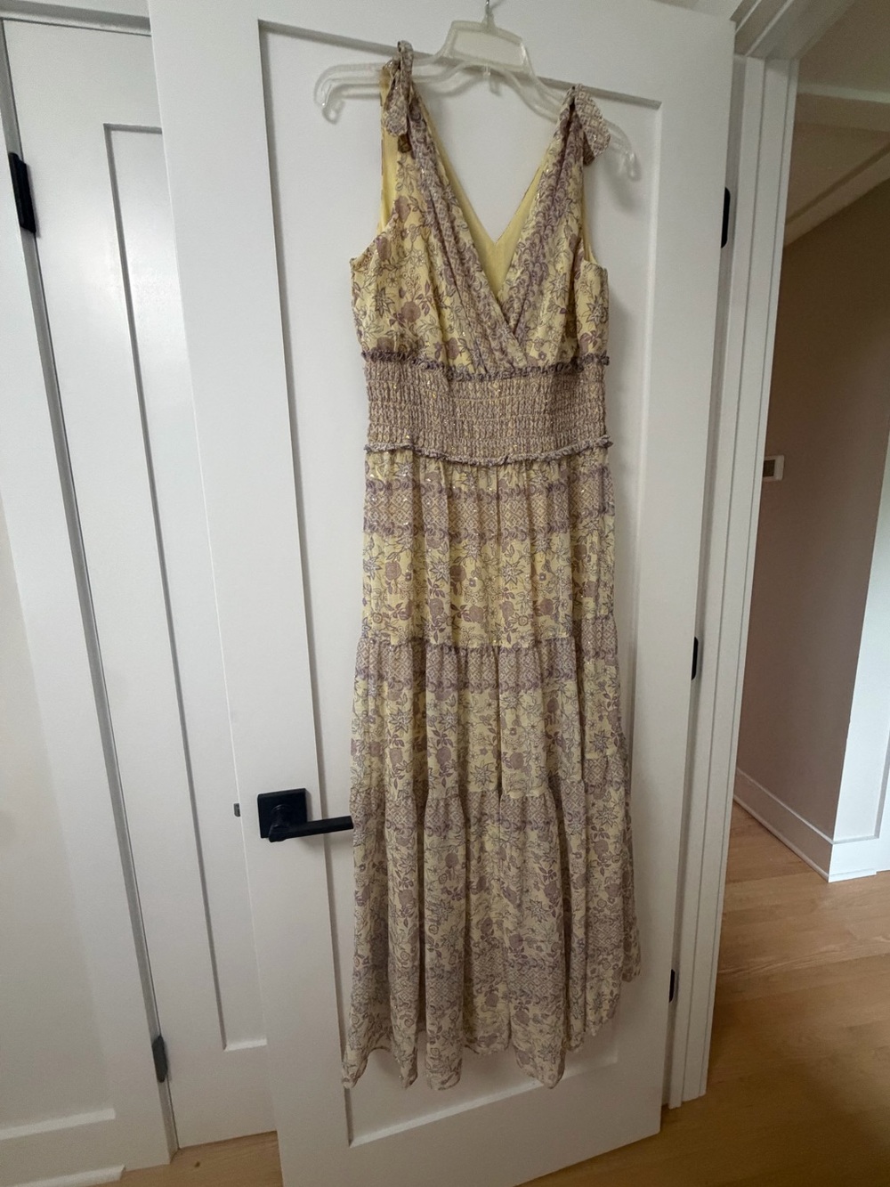 Taylor Yellow Floral Tie-Shoulder Maxi Dress